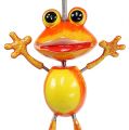 Floristik24 Žaba s pružinou na zavesenie 13cm Oranžová