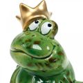 Floristik24 Jarná dekorácia, žaba s korunkou, ozdobná figúrka, žabí princ