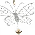 Floristik24 Jarná dekorácia, kovové motýle, Veľká noc, deko prívesok motýlik 2ks