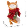 Dekoratívna líška so šatkou a šiškou, 10 cm, 2 kusy | Floristik24.sk