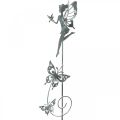 Floristik24 Kvetinová dekorácia, kovová záslepka kvetinová víla, pružina, škriatok s motýľmi, záslepka 2ks