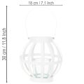 Záhradný lampáš, kov a sklo, závesný svietnik, biely, Ø18,5 cm | Floristik24.sk