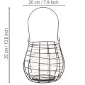 Záhradný lampáš so skleneným svietnikom, čierny, Ø20cm, V18,5cm | Floristik24.sk