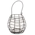 Floristik24 Záhradný lampáš s rúčkou, čierny, sklenený svietnik, Ø17cm, V15cm
