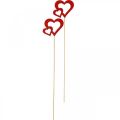 Floristik24 Kvetinová zátka srdce drevo červená romantická dekorácia 6cm 24ks