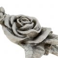 Floristik24 Ruža na ozdobu hrobu šedá 16cm x 13,5cm 2ks