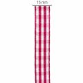 Darčeková stuha červená kockovaná 15mm 20m | Floristik24.sk