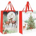 Floristik24 Darčekové tašky Vianočná darčeková taška jeleň 24×18cm 2ks