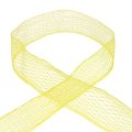 Floristik24 Sieťová páska, mriežková páska, ozdobná páska, žltá, vystužená drôtom, 50 mm, 10 m