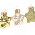 Floristik24 Mini dekorácia na vianočný stromček mix sklo zlato, rôzne perleťové farby 4cm 12ks