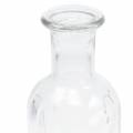 Floristik24 Ozdobná sklenená fľaša s drážkami číra Ø7,5cm H19cm 6 kusov