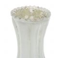 Floristik24 Sklenená váza sedliacka strieborná biela H11cm 6ks