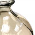 Floristik24 Sklenená váza okrúhla hnedá sklenená dekoračná váza rustikálna Ø16,5cm V18cm
