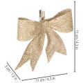 Trblietavá mašľa, ozdobná mašľa, zlatá s klipom, 11 cm, 4 kusy | Floristik24.sk