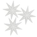 Floristik24 Hviezda trblietavá biela 10cm 12ks