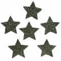 Floristik24 Hviezdne trblietky zelené 2,5cm 48ks