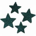 Floristik24 Trblietavé hviezdy na posypanie smaragd 4/5 cm rôzny 40ks