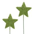 Floristik24 Trblietavé hviezdičky na drôte zelené 5cm 48ks