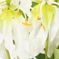 Umelý kvet Gloriosa, biely a žltý, elegantná kvitnúca vetvička na dekoráciu, 80 cm, 3 kusy | Floristik24.sk