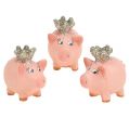 Floristik24 Lucky pig pink s korunkou 4cm 6ks