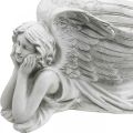Floristik24 Hrob anjel s miskou na rastliny Vtáčí anjel do kúpeľa ležiaci 39×18×18cm