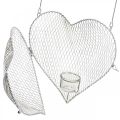 Floristik24 Závesná dekorácia drôtené srdce, svietnik na čajovú sviečku na zavesenie 29×27,5cm