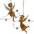Floristik24 Deco vešiak vianočný anjel dekorácia kovová hrdza 15cm 6ks