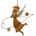 Floristik24 Deco vešiak vianočný anjel dekorácia kovová hrdza 15cm 6ks