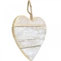 Floristik24 Srdce z dreva, ozdobné srdiečko na zavesenie, srdiečko deko biele 20cm