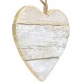 Floristik24 Srdce z dreva, ozdobné srdiečko na zavesenie, srdiečko biele 24cm