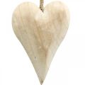 Floristik24 Srdce z dreva, ozdobné srdiečko na zavesenie, ozdoba srdiečka V16cm 2ks