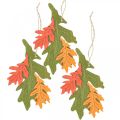 Floristik24 Jesenný ozdobný prívesok drevené listy dubový list 17cm 6ks