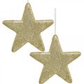 Floristik24 Vianočná dekorácia prívesok hviezda zlaté trblietky 18,5cm 4ks