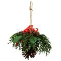 Floristik24 Vianočný vešiak so šiškami a bobuľami 16cm