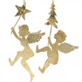 Floristik24 Prívesok anjel zlatý, vianočná dekorácia anjel V20/21,5cm 4ks