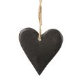 Floristik24 Závesná dekorácia bridlicové srdce ozdobné srdiečka čierne 7cm 6ks