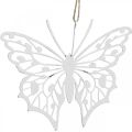 Floristik24 Dekorácia motýľ závesná vintage kovová dekorácia biela 15×12cm 3ks