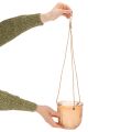 Závesný sklenený kvetináč, dekoratívny sklenený kvetináč, retro štýl, zeleno-hnedý, 14,5 cm, 2 kusy | Floristik24.sk