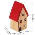 Drevená dekoračná sada domčekov s červenými strechami a jedľami, 12 cm, 6 dielov | Floristik24.sk