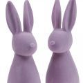 Floristik24 Deco Bunny Deco Veľkonočný zajačik Flocked Lilac Purple V29,5cm 2ks