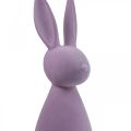 Floristik24 Ozdobný zajačik dekoratívny veľkonočný zajačik vločkovaný fialová V47cm