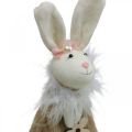 Floristik24 Veľkonočný zajačik z látky, jarná dekorácia, ozdobný zajačik na zavesenie hnedý, prírodný V21cm 6ks