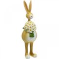 Floristik24 Veľkonočný zajačik s kyticou kvetov, veľkonočná dekorácia, ozdobná figúrka zajačika V32cm