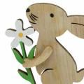 Floristik24 Kvetinová zátka králik z dreva 9cm 12ks