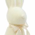 Floristik24 Zajačik vločkovaný biely krém V42 cm