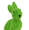 Floristik24 Zajačik flockovaný 20cm zelený 3ks
