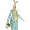 Floristik24 Látkový veľkonočný zajačik, zajačik s oblečením, veľkonočná dekorácia, zajačik V46cm