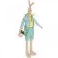 Floristik24 Látkový veľkonočný zajačik, zajačik s oblečením, veľkonočná dekorácia, zajačik V46cm