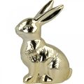 Floristik24 Dekorácia veľkonočného zajačika Veľkonočný zajačik zlatý sediaci zajačik V12cm 3ks