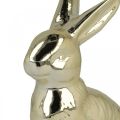 Floristik24 Dekorácia veľkonočného zajačika Veľkonočný zajačik zlatý sediaci zajačik V12cm 3ks